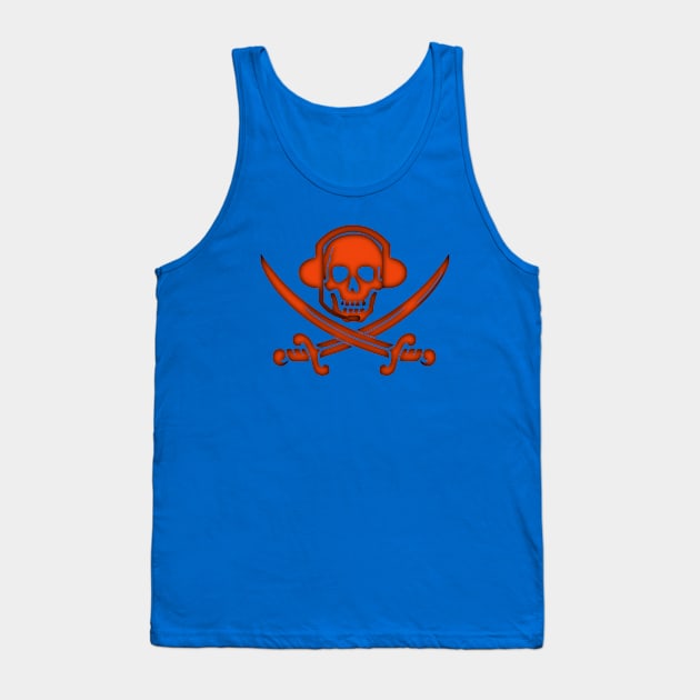 Pirate Gamer Skull Tank Top by whatwemade